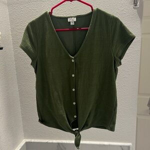 J. Crew Olive Button-Down Women's Shirt